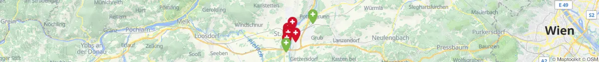 Map view for Pharmacies emergency services nearby Zentrum Nord (Sankt Pölten (Stadt), Niederösterreich)